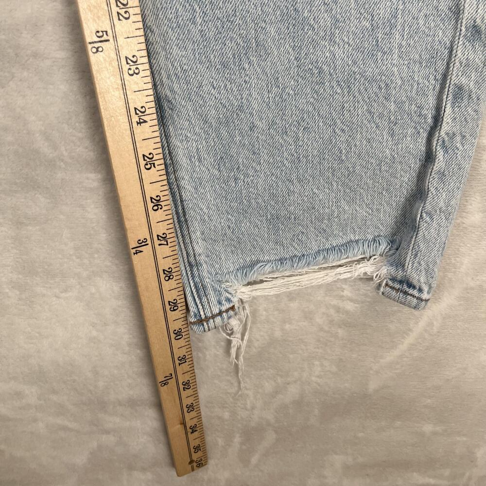 American Eagle 90s High Rise Boyfriend Jeans Womens 4 Blue Distressed Denim - Picture 4 of 12